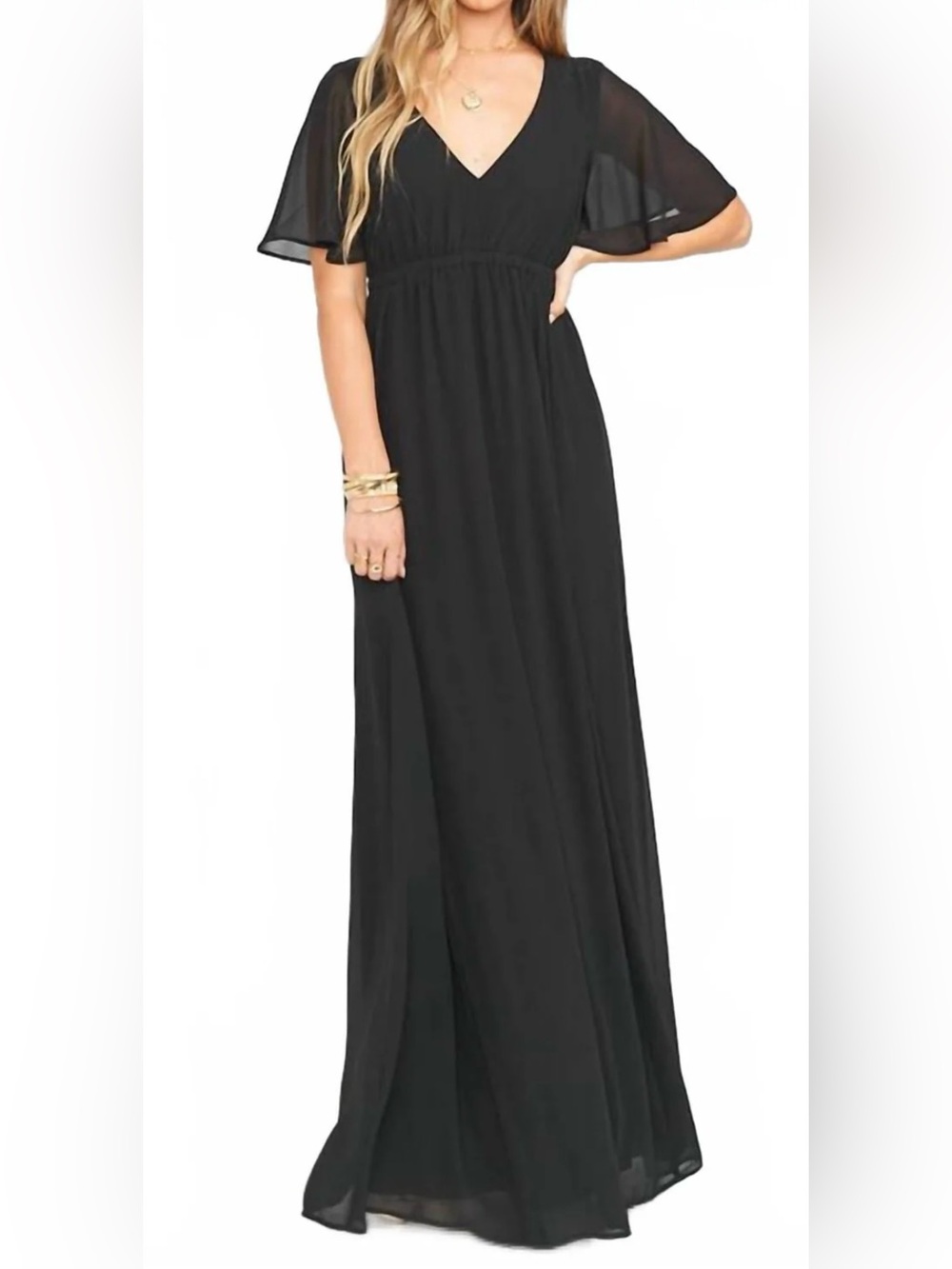 NEW Show Me Your Mumu Emily Empire Maxi Dress / Gown, Black, Women’s Small